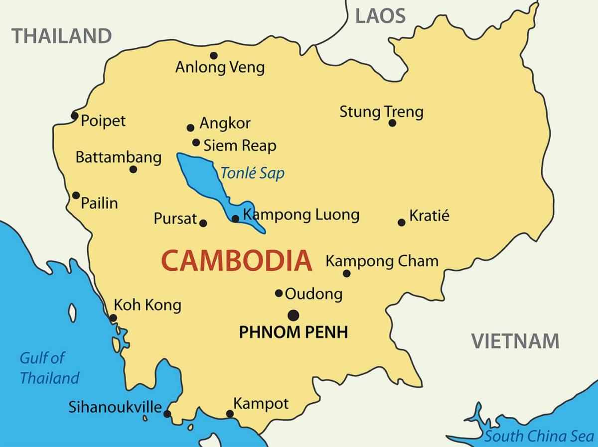 Камбож хотуудын газрын зураг