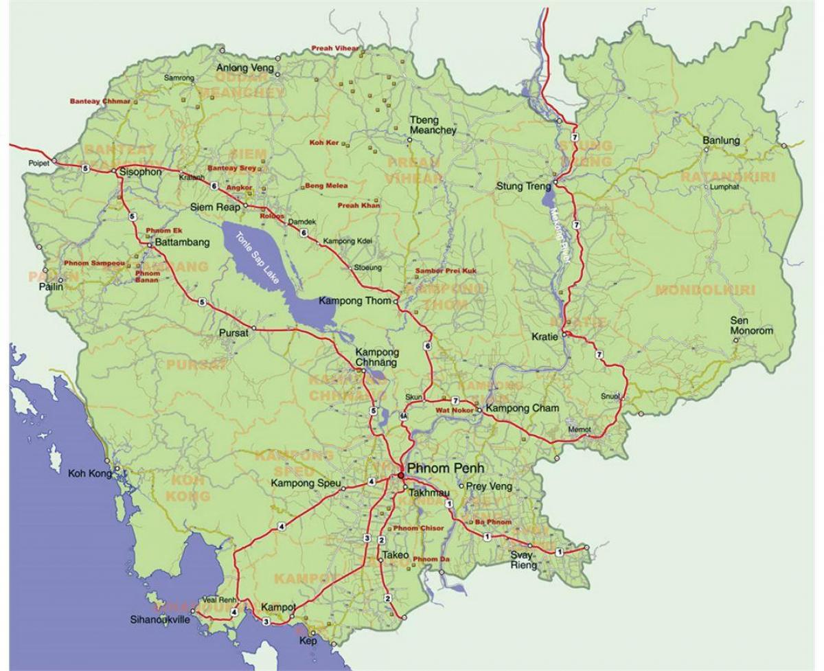 нарийвчилсан газрын зураг Камбож
